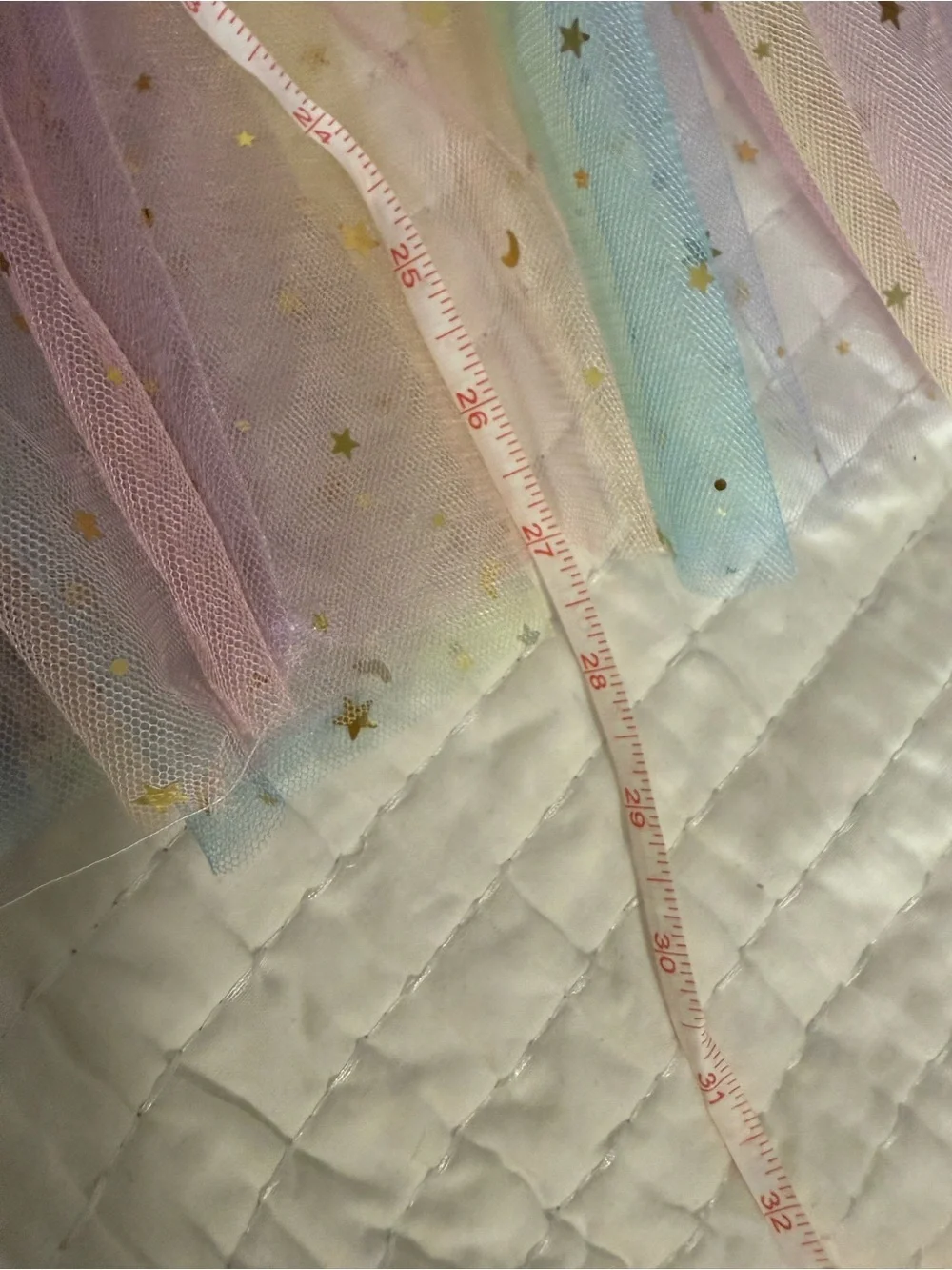 Pastel Rainbow Glitter Star Moon Tulle Fairy Cape Cover Up Costume Kids